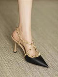 ELANZA CHARCOAL GLAMSTRAP HEELS